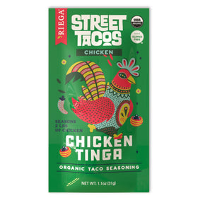Riega Street Taco Seasoning ingredients showcase organic herbs ready for authentic meals.
