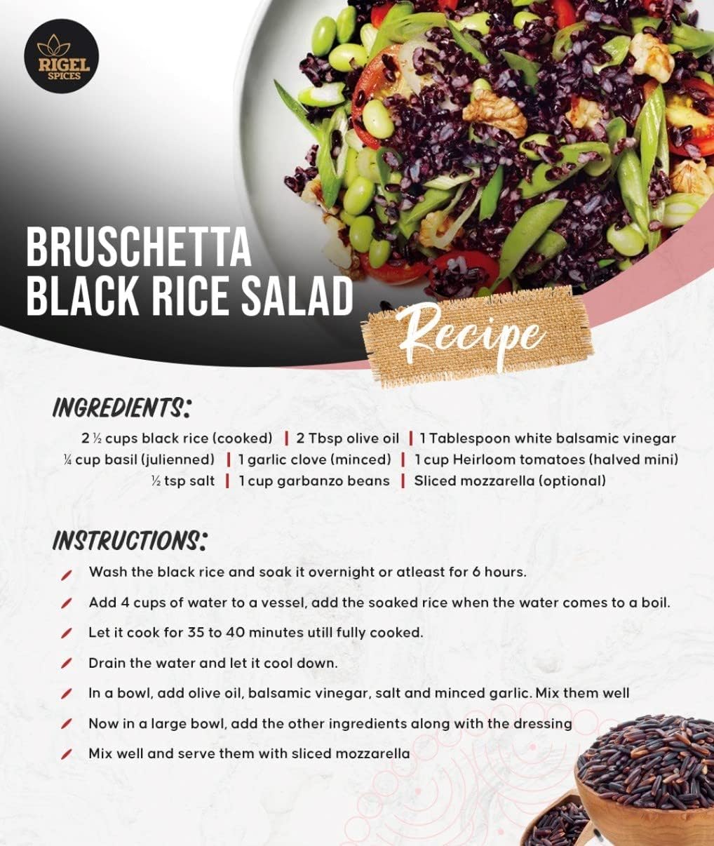 Rigel Spices Karuppu Kavuni black rice flavor, earthy nutty notes with a hint of sweetness.
