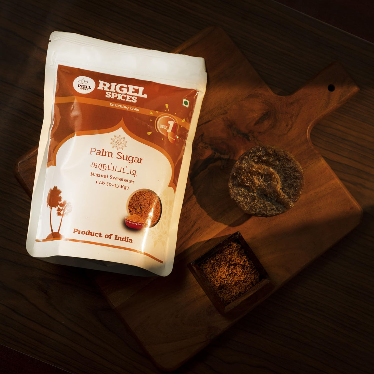 Rigel Spices Palmyra Palm Jaggery pour drizzles a rich caramel topping for desserts