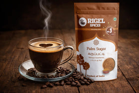 Rigel Spices Palmyra Palm Sugar coffee enhances flavor with natural sweetness
