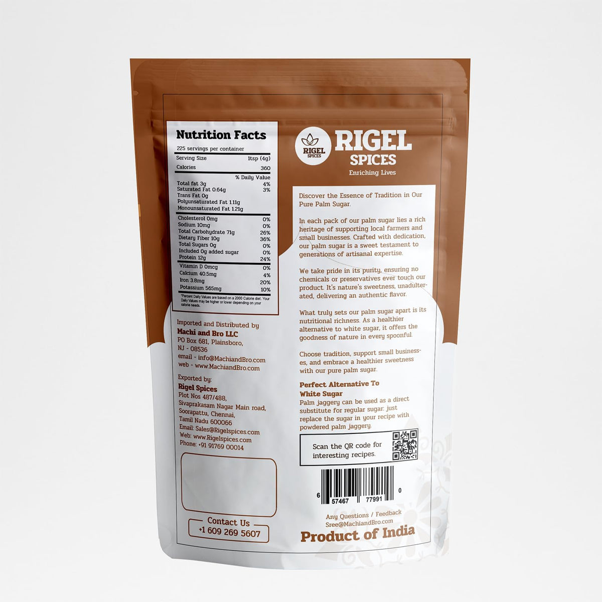 Rigel Spices Palmyra Palm Sugar oats bowl pairs with breakfast for natural sweetness