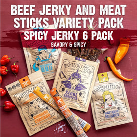 Righteous Felon Bootleggin BBQ beef jerky: smoky, convenient protein on the go.