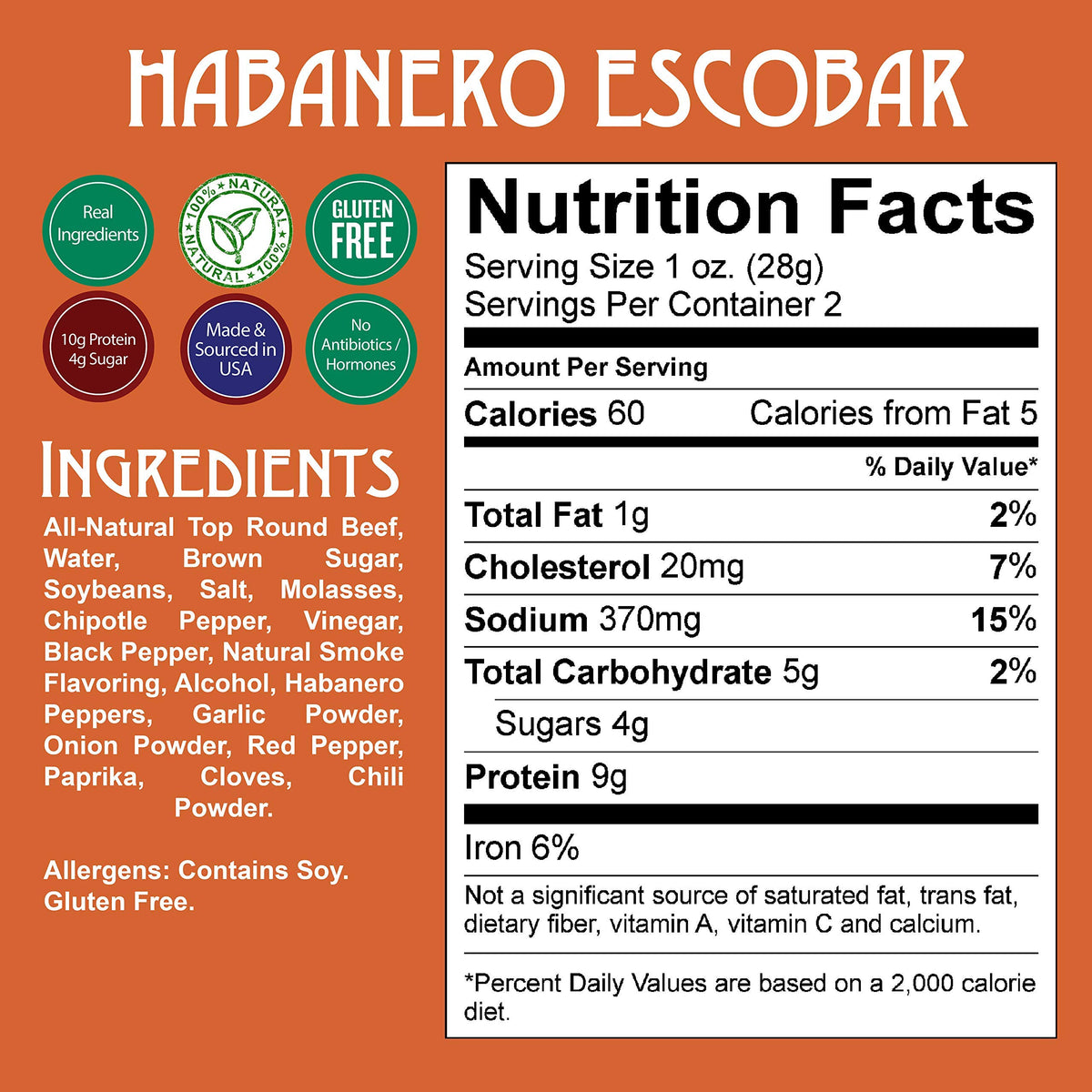 No artificial flavors or colors, natural ingredients seal.