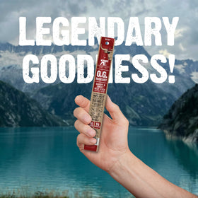 Righteous Felon OG Hickory mini beef sticks gluten-free snack option.