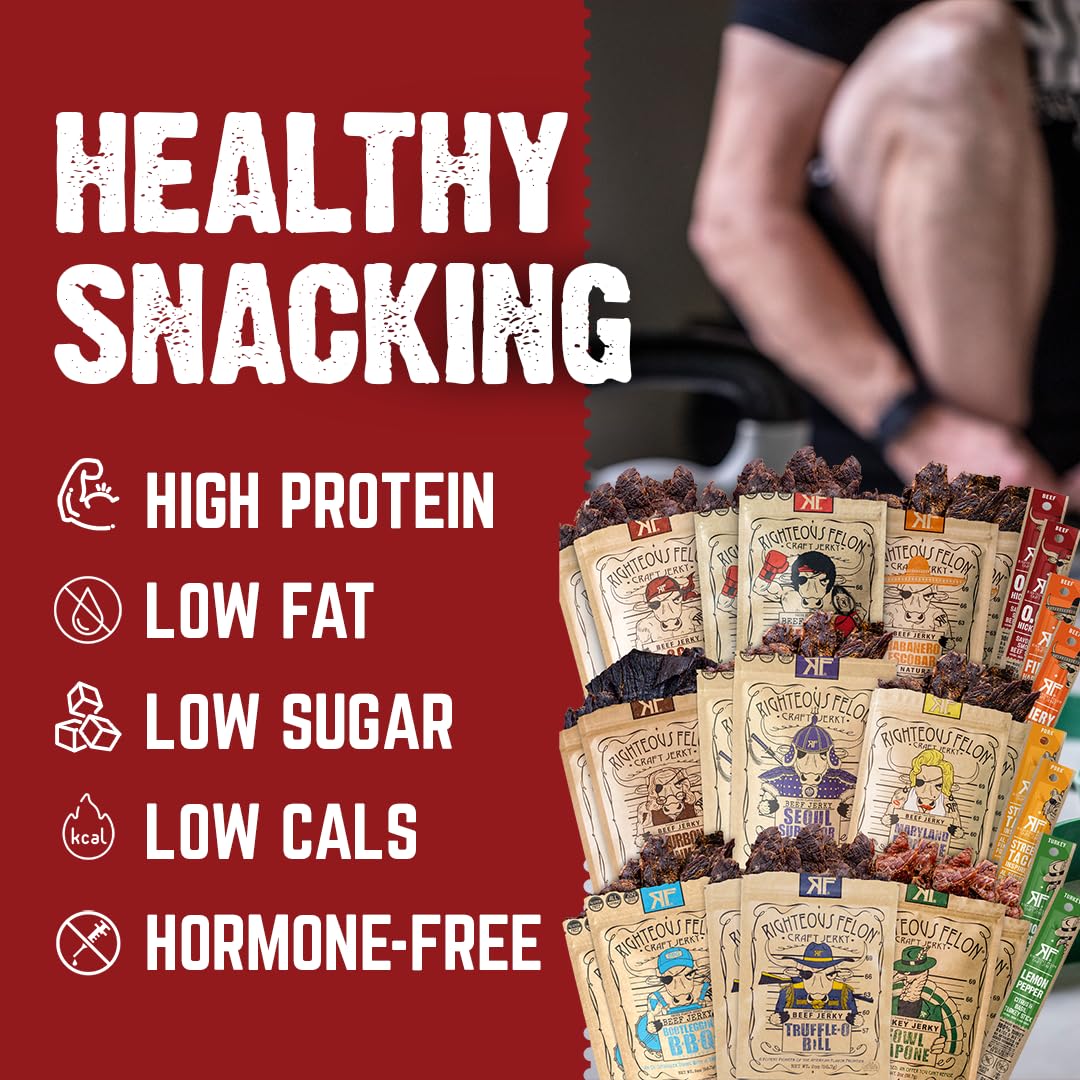Righteous Felon high protein snacks on the go, convenient grab-and-go option