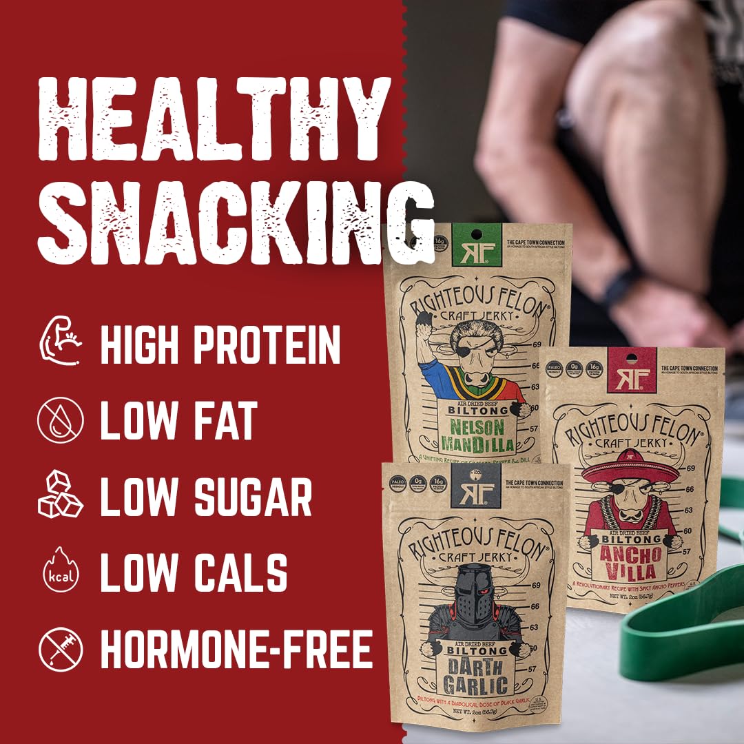 Righteous Felon pasture-raised meat sourcing highlights ethical sourcing and clean ingredients for mindful snacking.