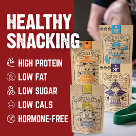 Righteous Felon Seoul Survivor jerky—bold bite for workouts.
