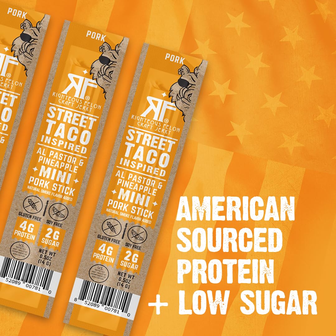 Close-up of Street Taco flavor sticks with tangy pineapple notes.
