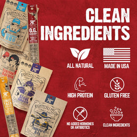 Righteous Felon USA-made jerky close-up highlighting clean ingredients.