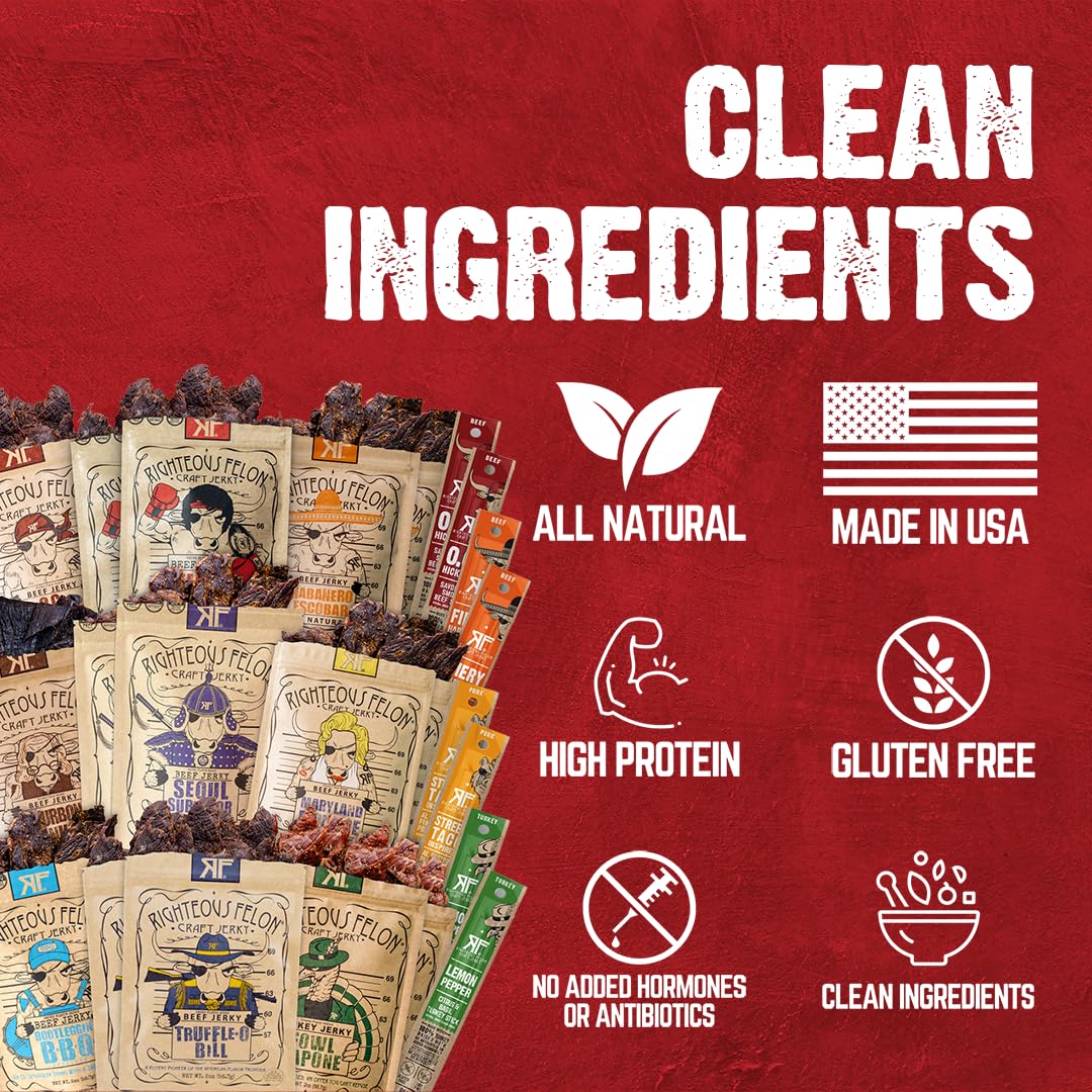Righteous Felon USA-made jerky, steakhouse quality meats