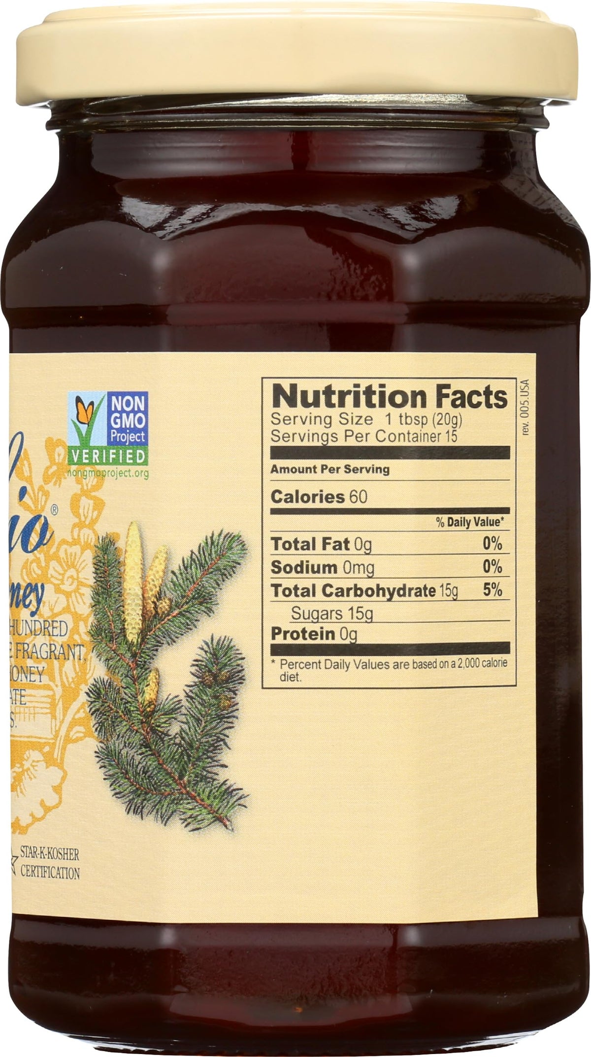 Rigoni di Asiago forest honey label close-up detail