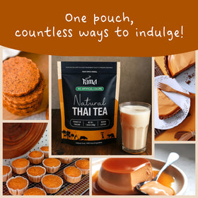 RIMA Thai Tea Mix iced milk tea ready to enjoy with a vibrant hue.