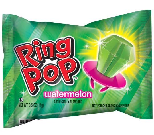 The Hampton Candy Company Ring Lollipops watermelon flavor provides refreshing taste for outdoor events.