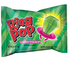 The Hampton Candy Company Ring Lollipops watermelon flavor provides refreshing taste for outdoor events.