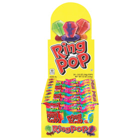 Ring Pop bulk 24-count variety pack showing assorted flavors for Halloween treats