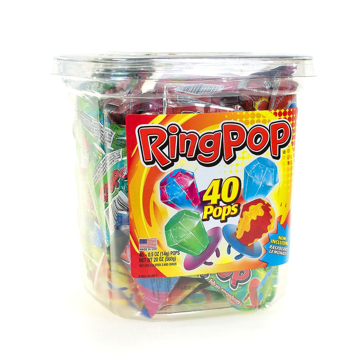 Ring Pop candy ring with a large gem, ideal for celebrations and sharing.