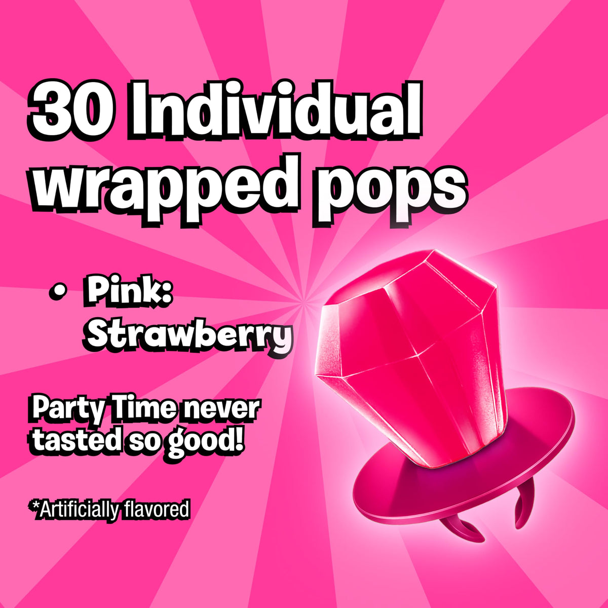 Ring Pop Colorfest Pink Ring, a fun wearable candy for birthdays.