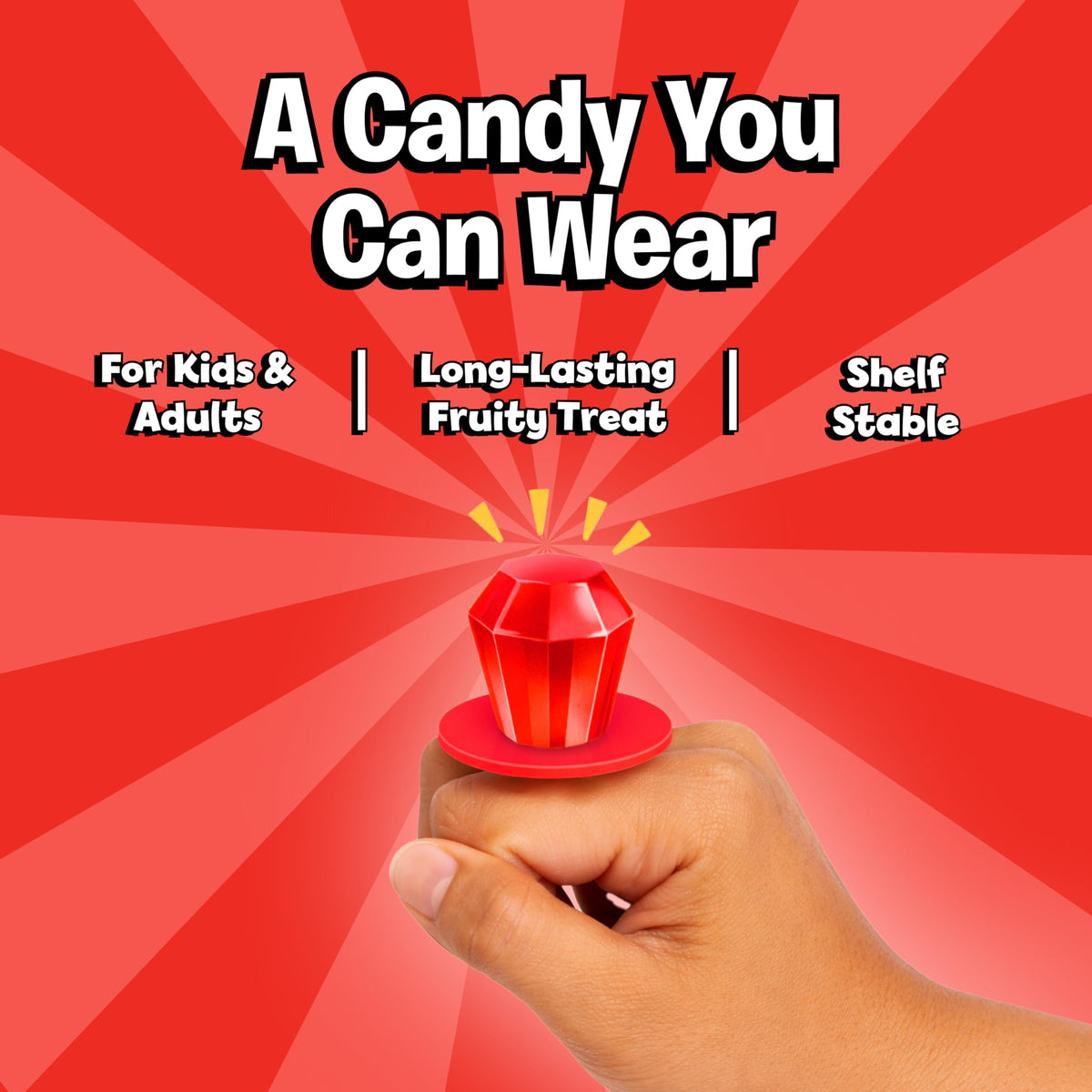 Ring Pop Colorfest Red Cherry lollipops are ideal for red-themed birthday decor and gifts.