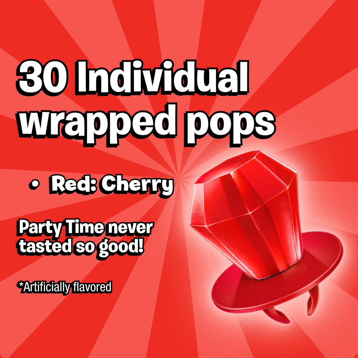 Ring Pop Colorfest Red Cherry ring showcases a bold gem for eye-catching favors.