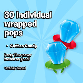 Ring Pop Cotton Candy Lollipop wearable ring design ideal for kid-friendly celebrations and festivals.