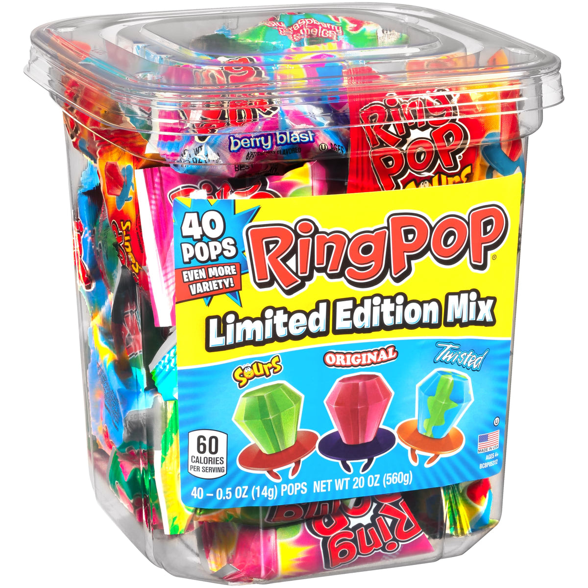 Ring Pop pops variety-pack packaging details emphasize freshness and convenient wrapping