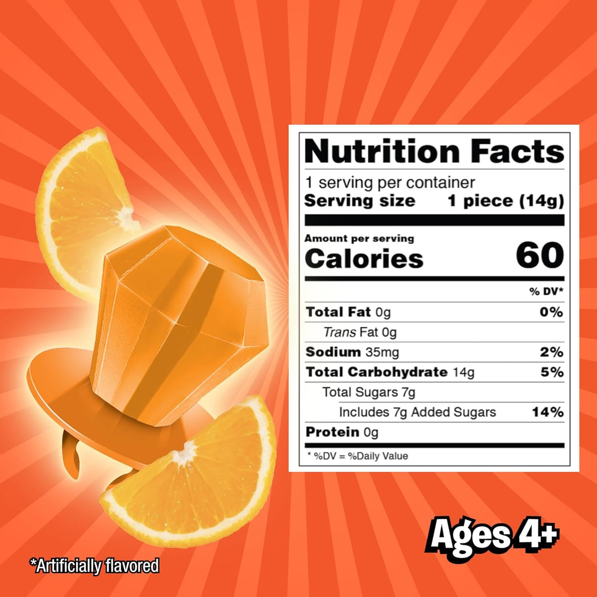 Ring Pop orange punch bulk pack of 30 shelf-stable lollipops for events