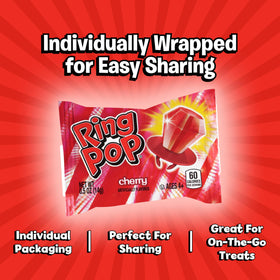 Ring Pop Colorfest Red Cherry treats add color and delight to loot bags and celebrations.