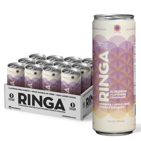 RINGA Elderberry Lavender Lemonade can for a refreshing, sugar-free hydration on the go.