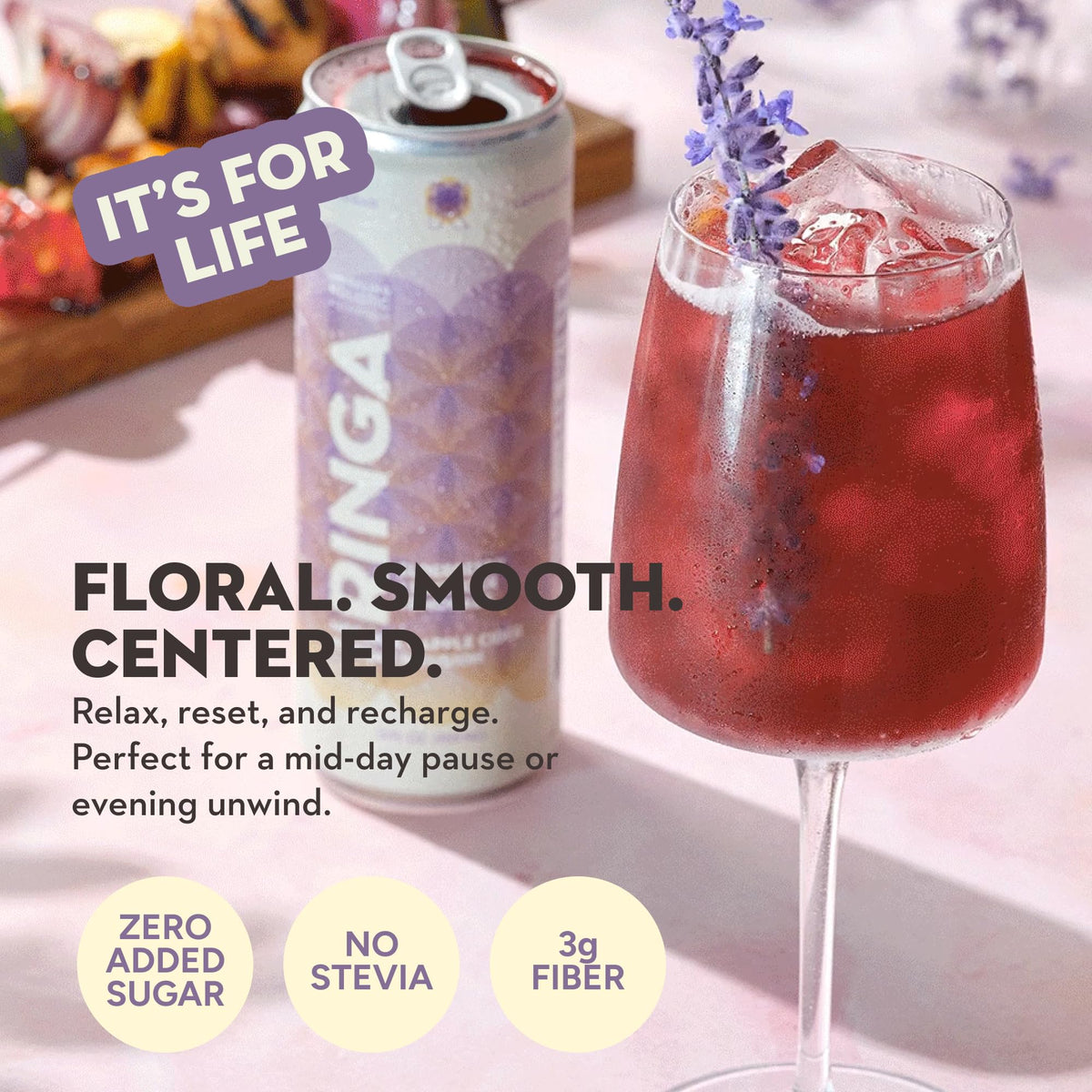 RINGA prebiotic fiber ingredient scoop shows 3g support for gut-friendly daily hydration.
