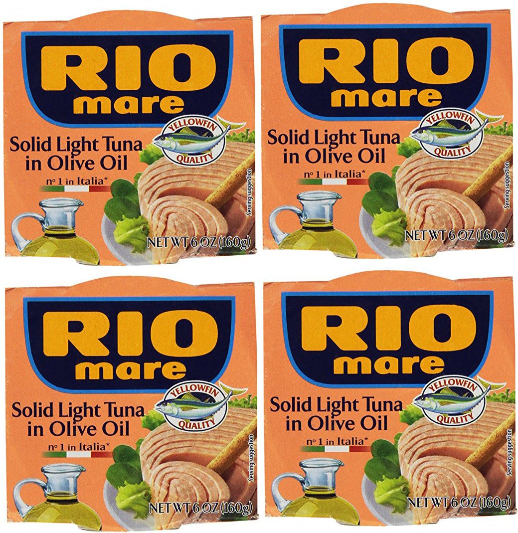 Rio Mare Solid Light Tuna in Olive Oil can front view, ready for quick meals.