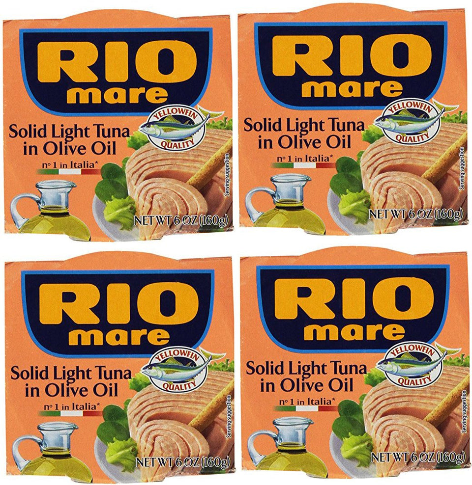 Rio Mare Solid Light Tuna in Olive Oil can front view, ready for quick meals.
