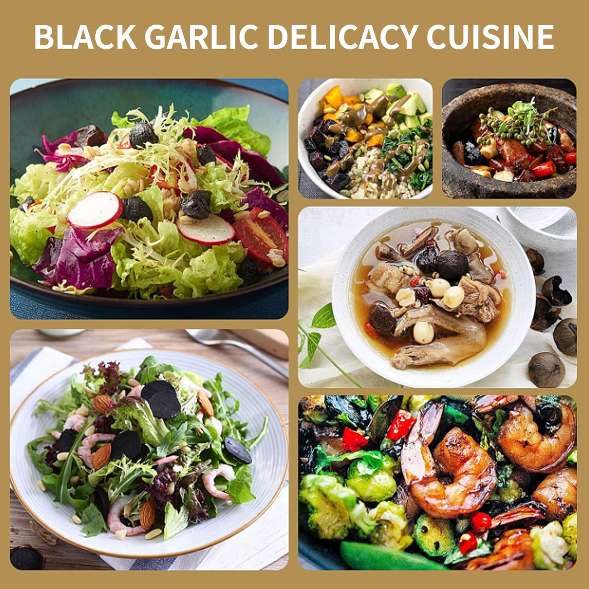 Simple ingredients with no additives or preservatives in RioRand black garlic.