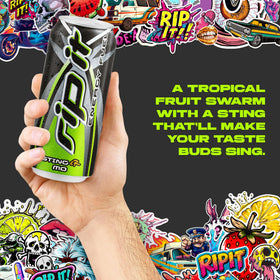 Rip It smooth finish pour reveals refreshing taste and steady energy release