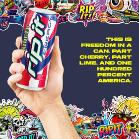 Rip-It Tribute Cherry Lime glass serve captures refreshing flavor