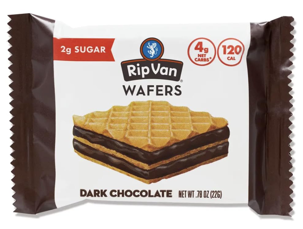 Rip Van Dark Chocolate Wafers 24 individually wrapped snacks, ideal for vegan and low sugar on the go.