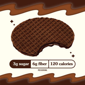 Rip Van Wafels on a desk, a low sugar mindful snack option