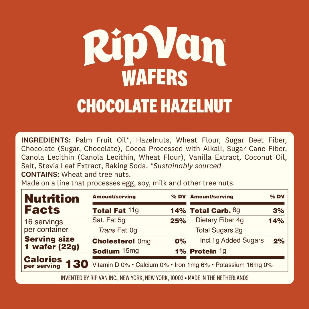 Rip Van Wafels serving idea with nuts and dark chocolate.