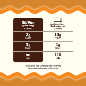 Rip Van Wafels Crispy Dunes ingredients label highlights clean vegan recipe