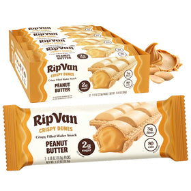Rip Van Wafels Crispy Dunes peanut butter sticks in a 12-pack for on-the-go snacking