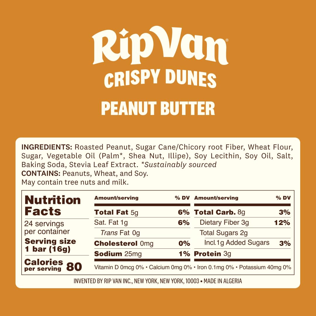 Rip Van Wafels Crispy Dunes prebiotic fiber feature for digestive-friendly snacking