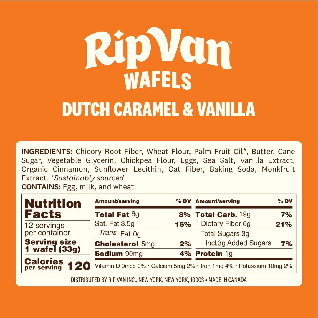 Rip Van Wafels non-GMO, low sugar snack option in a 12-count box
