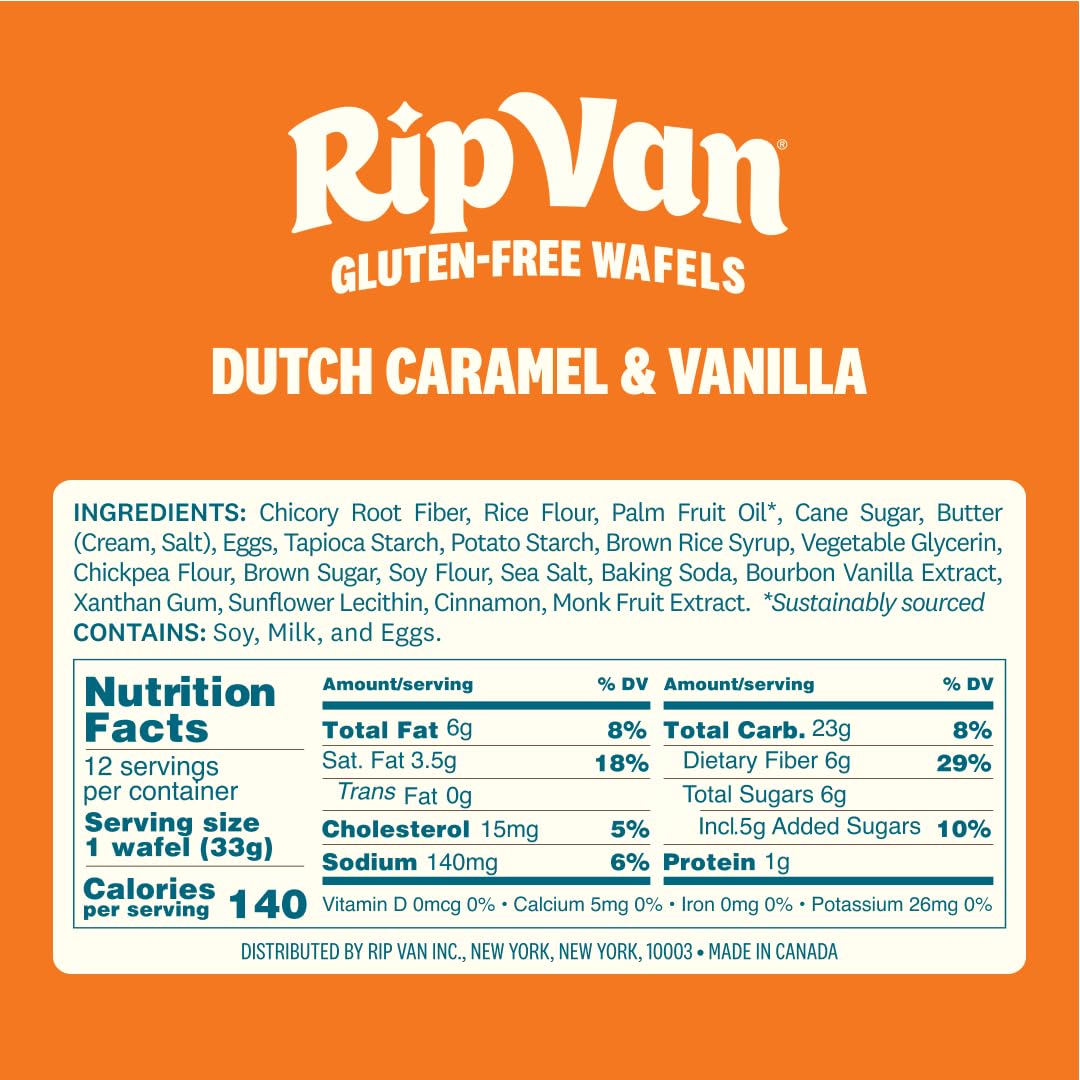 Rip Van Wafels gluten-free stroopwafel on a desk for an office break