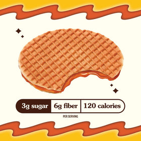 Rip Van Wafels Honey & Oats Stroopwafels being broken for a quick bite.