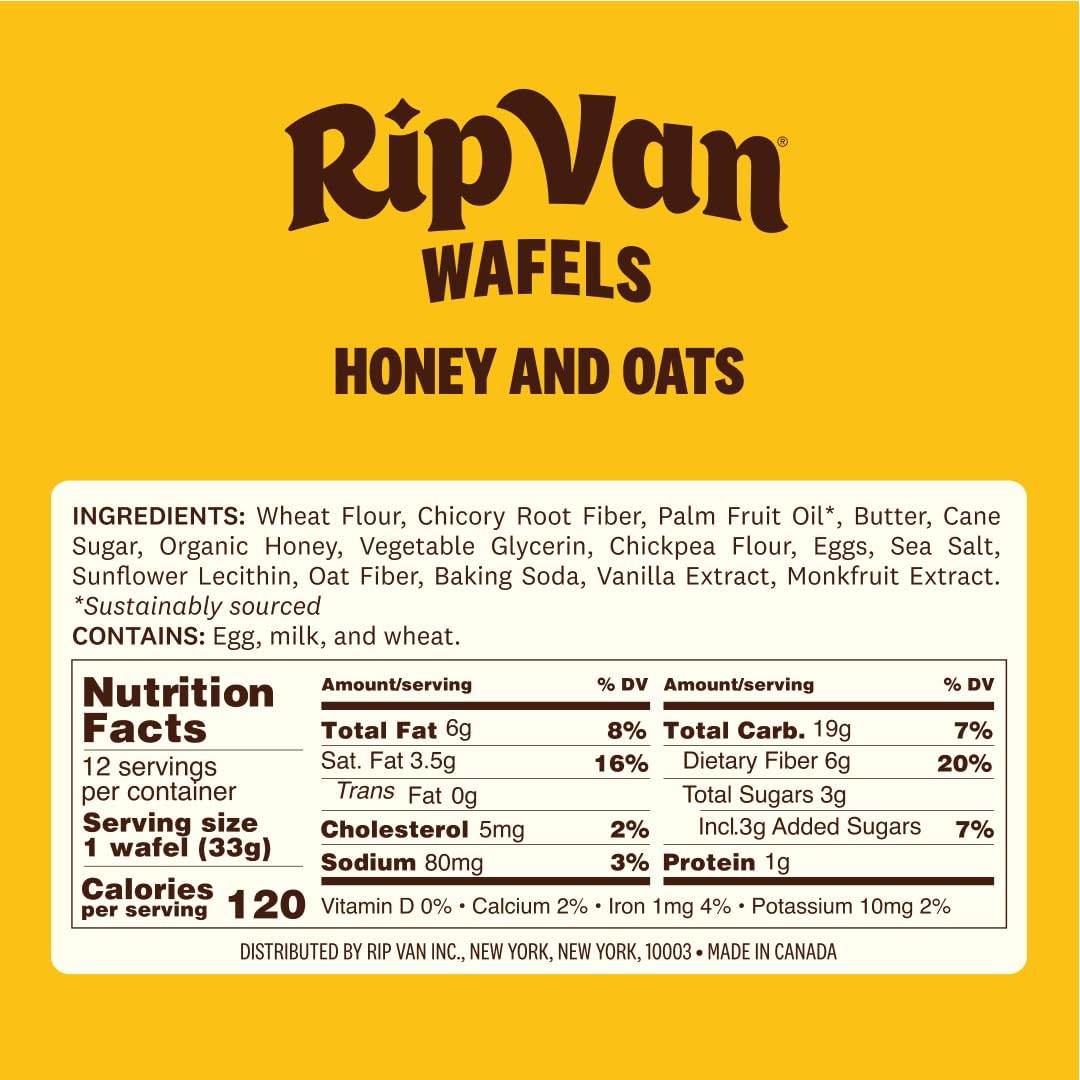 Rip Van Wafels Honey & Oats Stroopwafels on kitchen counter ready to snack.