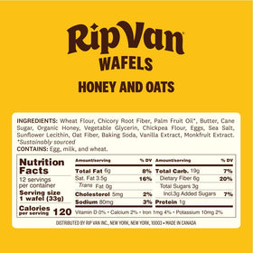 Rip Van Wafels Honey & Oats Stroopwafels on kitchen counter ready to snack.