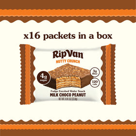Rip Van Wafels Nutty Crunch wafers, balanced sweetness for mindful snacking during workouts.