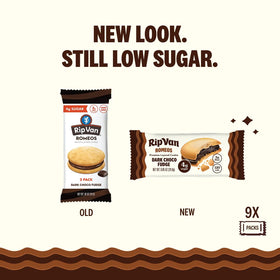 Rip Van Wafels Romeos dark chocolate fudge cookies close-up reveals rich texture.