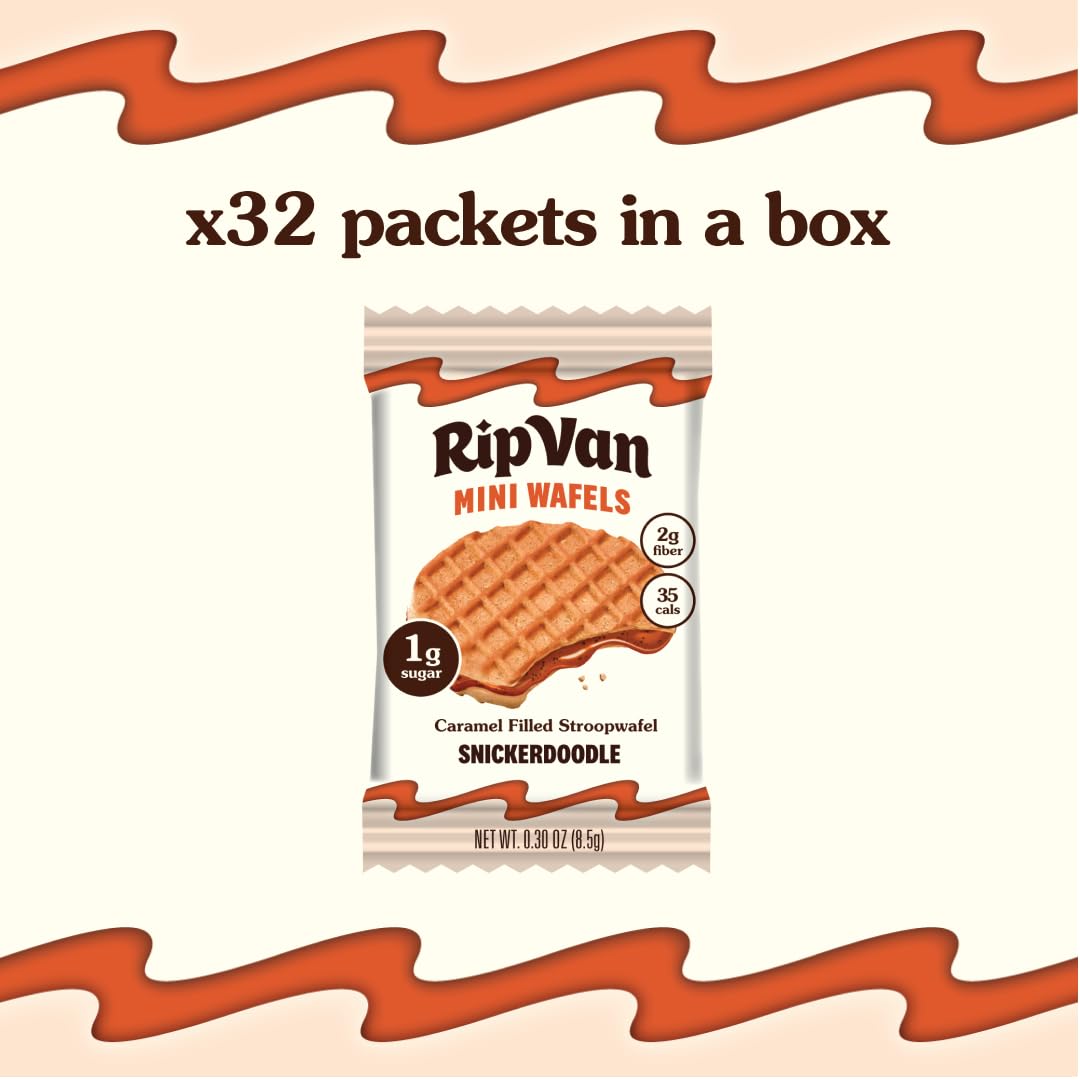 Rip Van Wafels cross-section reveals syrupy center and crisp wafer.