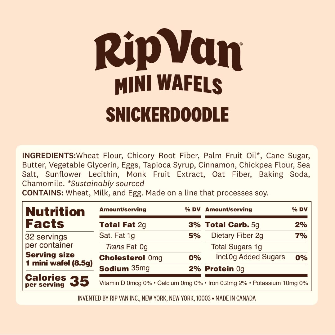 Rip Van Wafels individually wrapped portions inside package.