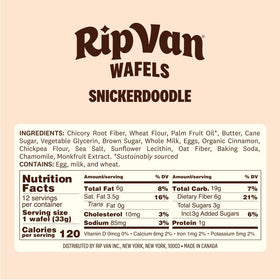 Rip Van Wafels Snickerdoodle Stroopwafel lunchbox snack with low sugar.